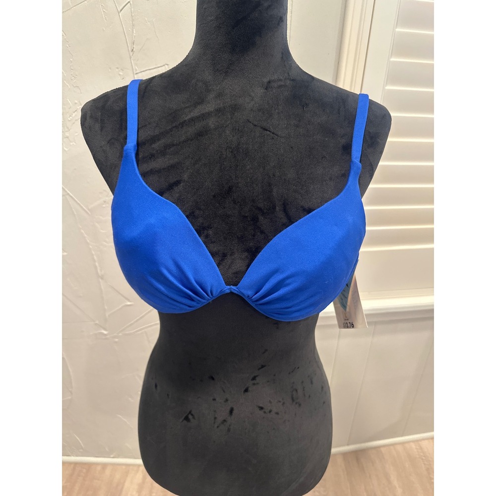 Catalina Separates Blue Underwire Bikini Swimsuit Top Womens Large beach NWT